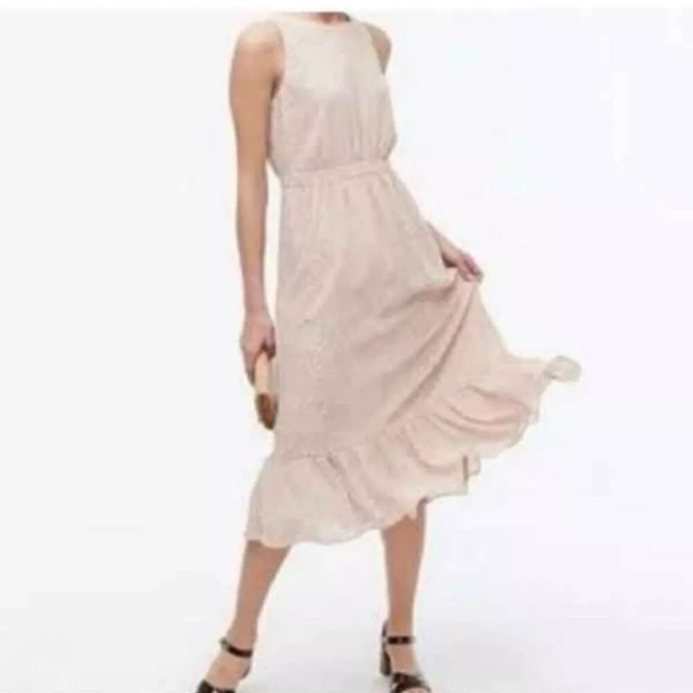 J.Crew Dress Womens Size 2 Printed Tiered Midi Length Sleeveless